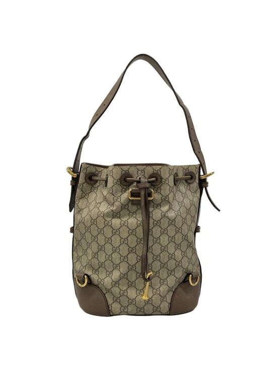 Gucci Shoulder Bag Courier Beige Ebony Dark Brown 2-Way - Picture 3 of 15